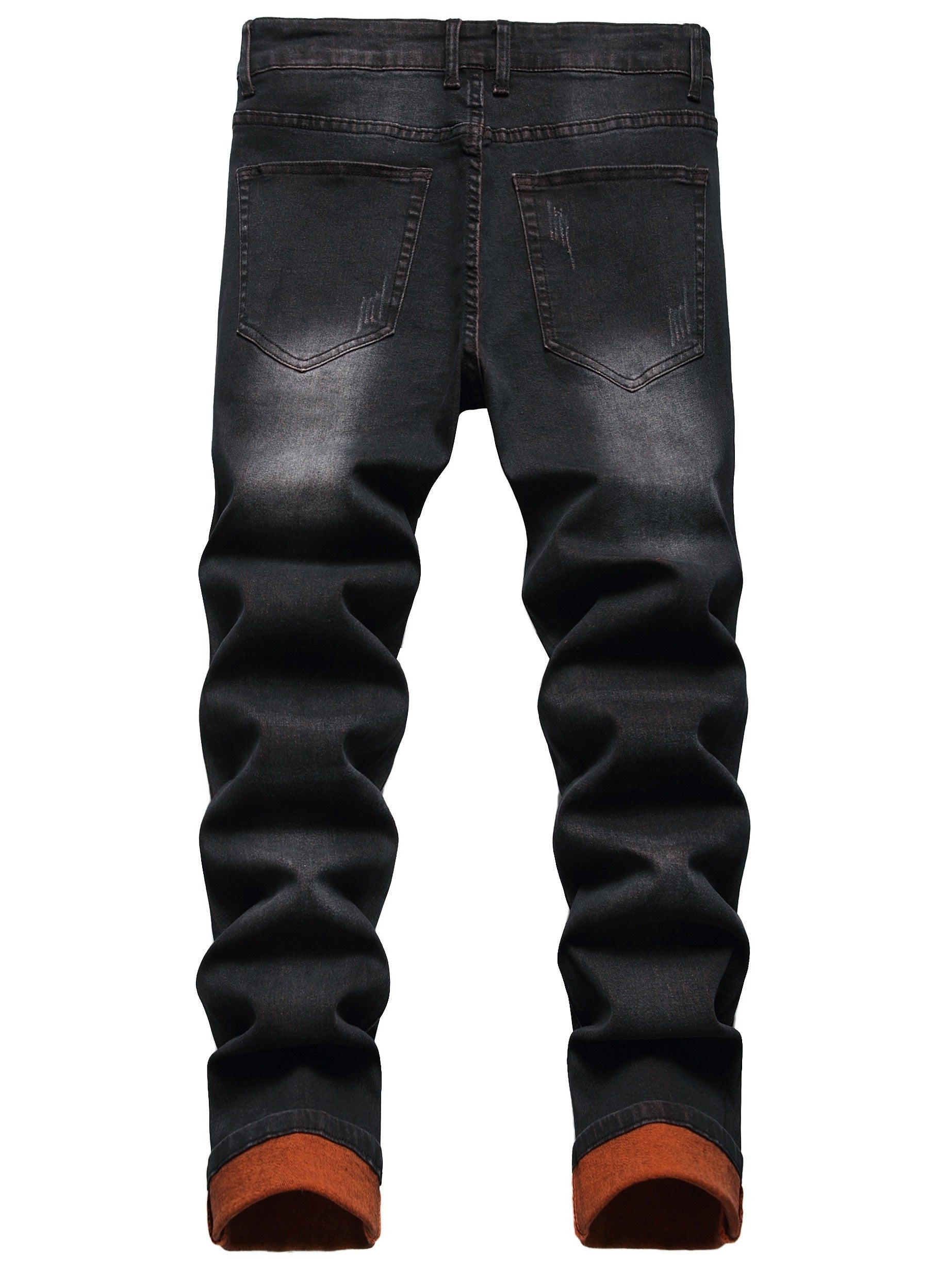 Men's Skinny Jeans - Classic Wash Distressed – Sepia – view 9