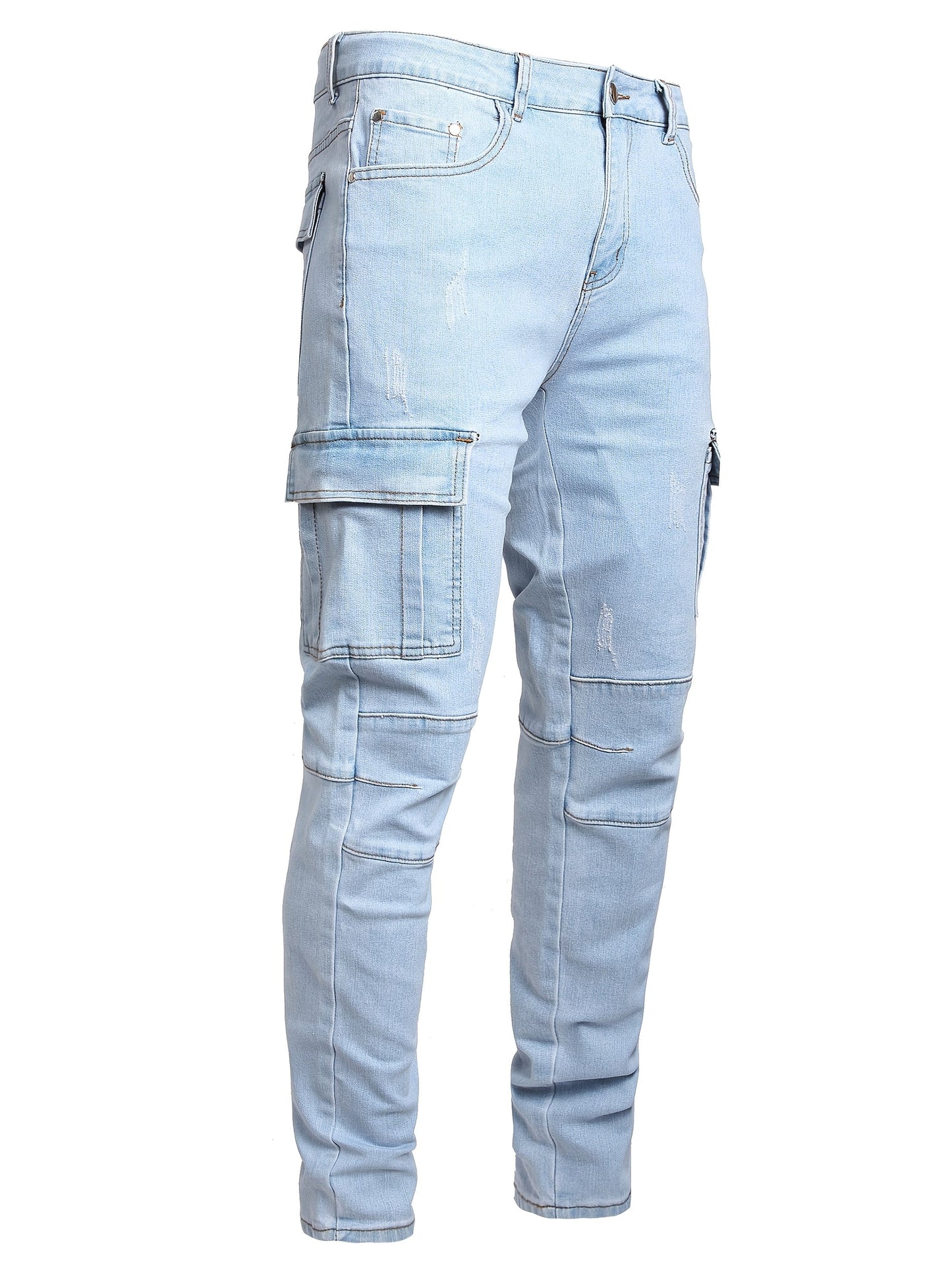 Men's Skinny Jeans - Classic Wash Distressed – Sizes 28–40 – view 10