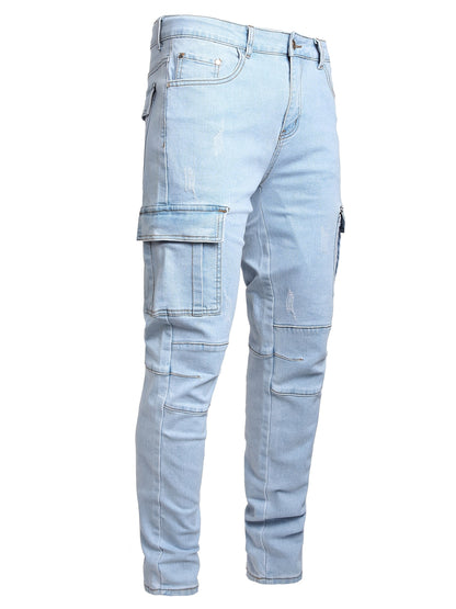Men's Skinny Jeans - Classic Wash Distressed – Sizes 28–40 – view 10