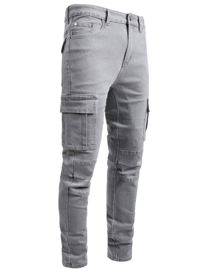 Men's Skinny Jeans - Classic Wash Distressed – Sizes 28–40 – Blue option – view 2