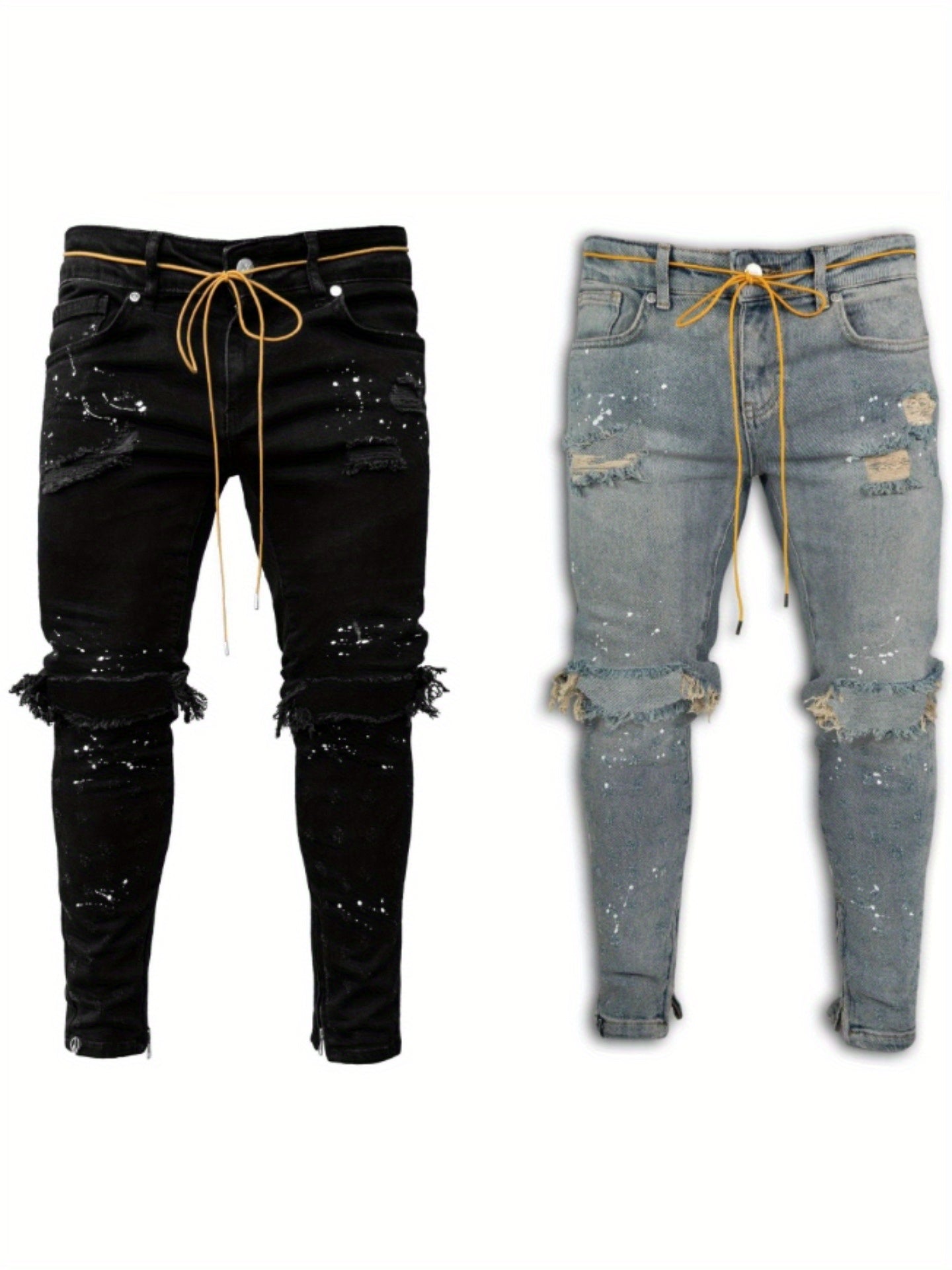 Men's Skinny Jeans - Classic Wash Distressed – Sizes S–XXXL – view 8