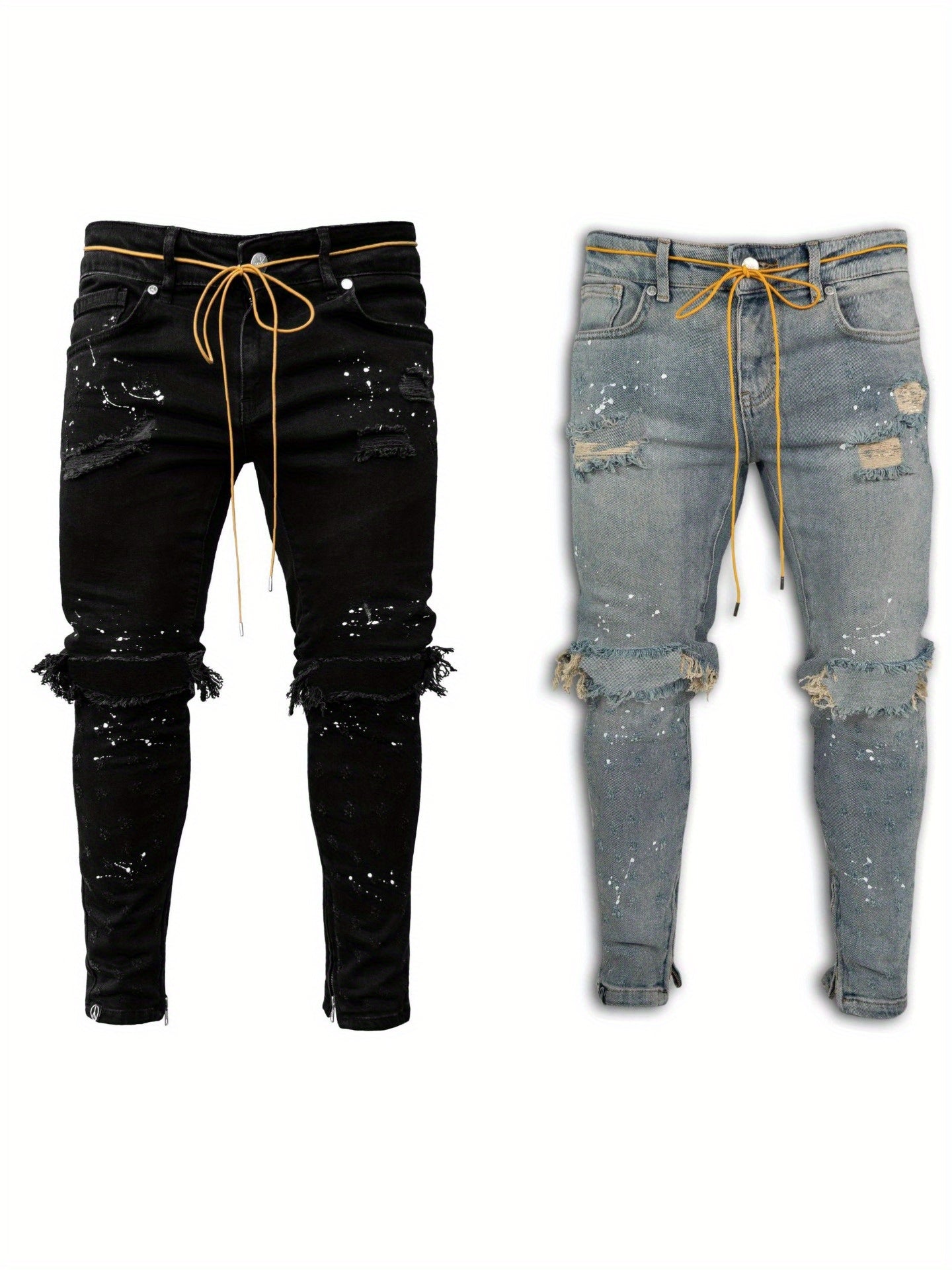Men's Skinny Jeans - Classic Wash Distressed – Sizes S–XXXL – view 11