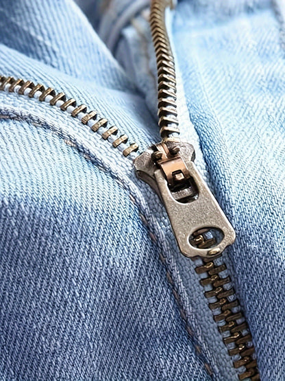 Men's Skinny Jeans - Classic Wash Distressed Streetwear – Azure – view 3