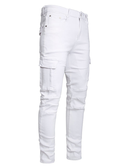 Men's Skinny Jeans - Classic Wash Distressed Weekend – White option – main product image