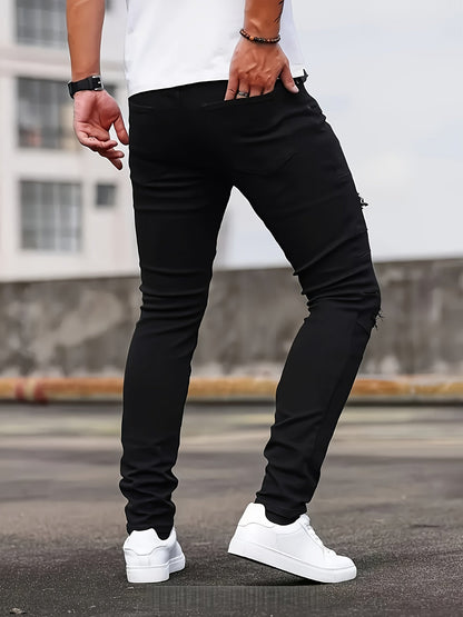 Men's Skinny Jeans - Classic Wash Patchwork – view 12