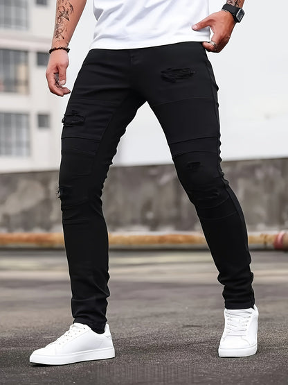 Men's Skinny Jeans - Classic Wash Patchwork – view 13