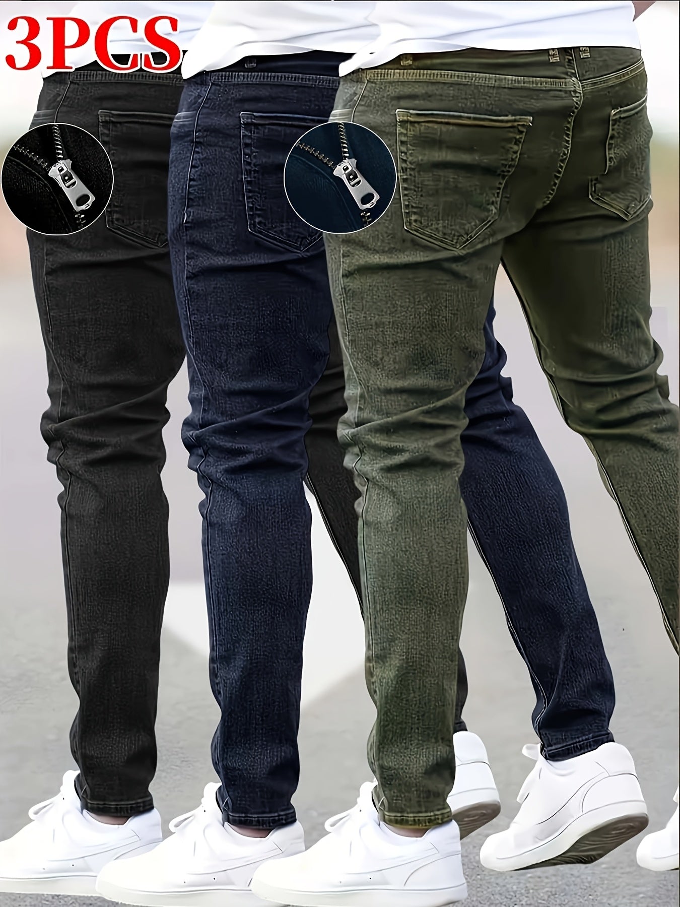 Men's Skinny Jeans - Stretch Comfort – 23-Variant Selection – view 8