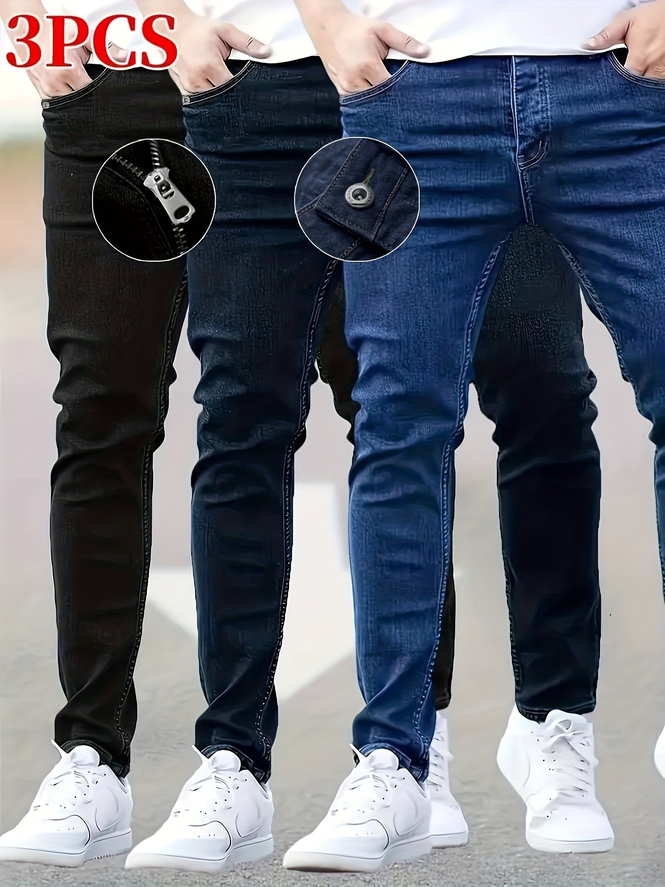Men's Skinny Jeans - Stretch Comfort – 23-Variant Selection – view 11