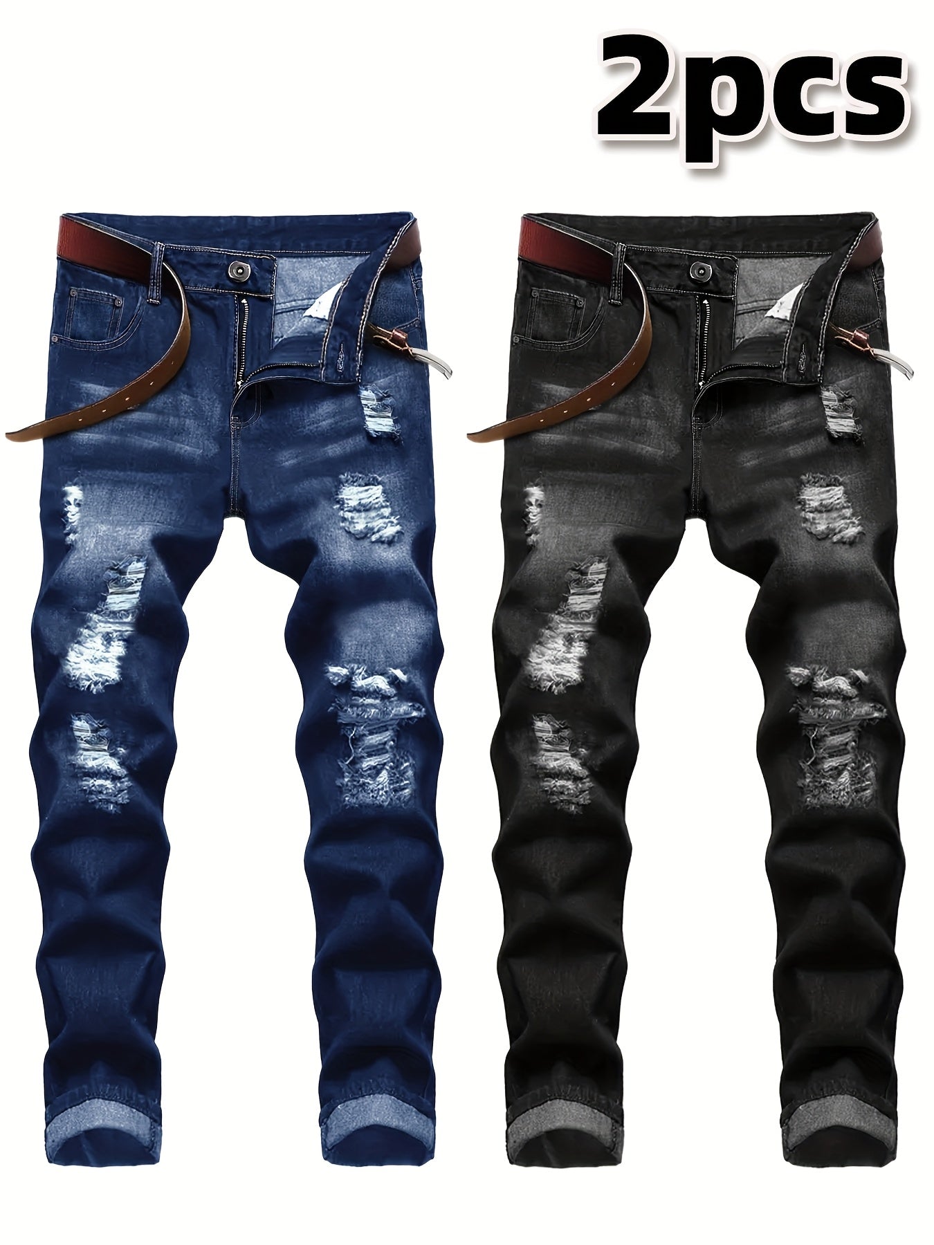 Men's Skinny Jeans - Stretch Comfort – 24-Variant Selection – Black option – view 4