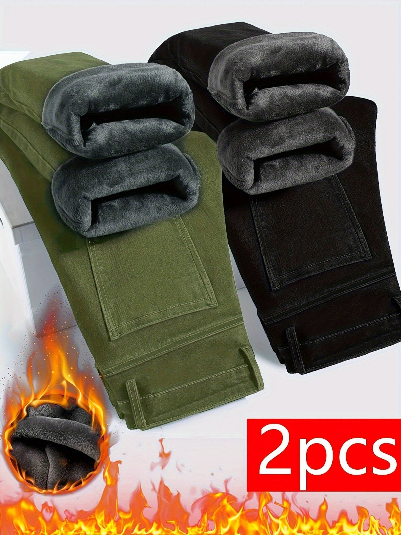 Men's Skinny Jeans - Stretch Comfort – black & army green – view 7
