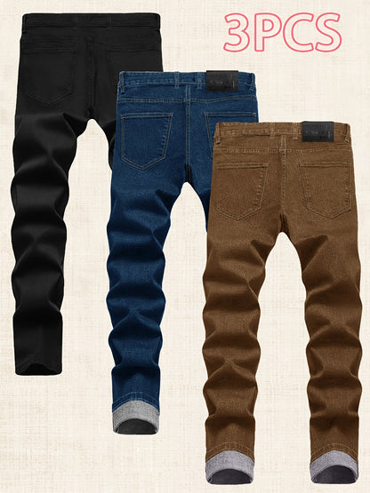 Men's Skinny Jeans - Stretch Comfort – Black Earthy Brown – view 2