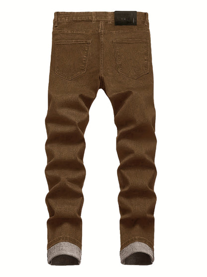 Men's Skinny Jeans - Stretch Comfort – Black Earthy Brown – view 7