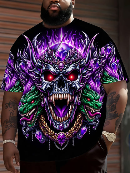 Men's Skull Graphic T-Shirt - Round Neck Short Sleeve – Sizes 0XL–9XL – view 10