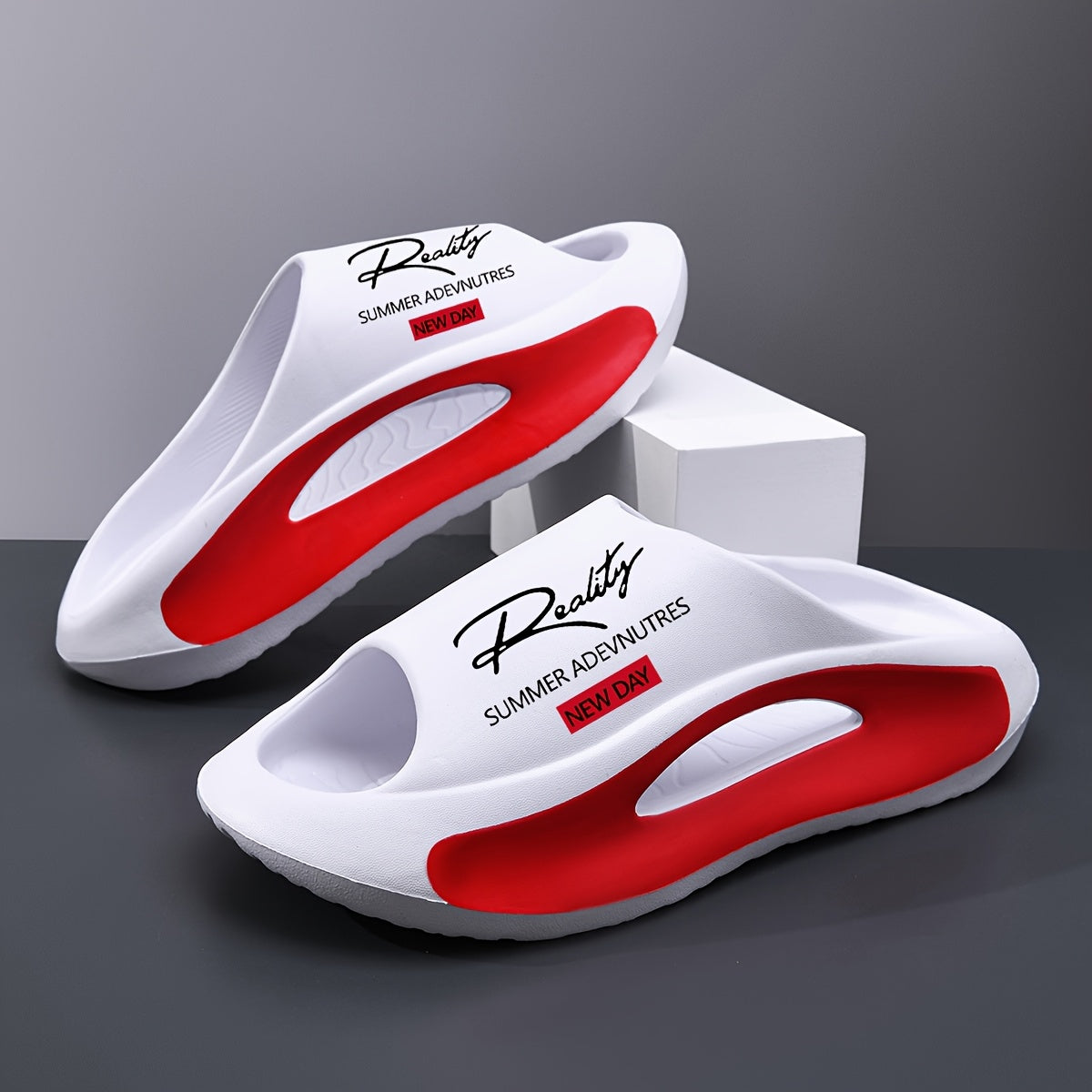 Men's Slides - Thick Sole & Open-Toe Comfort – Black option – main product image