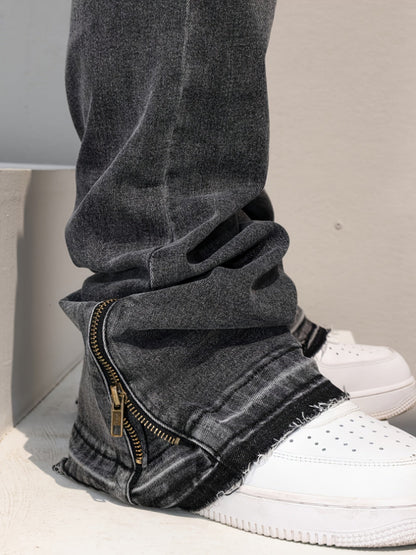 Men's Slim Fit Jeans - Black Denim Clean Finish – Grey – view 5