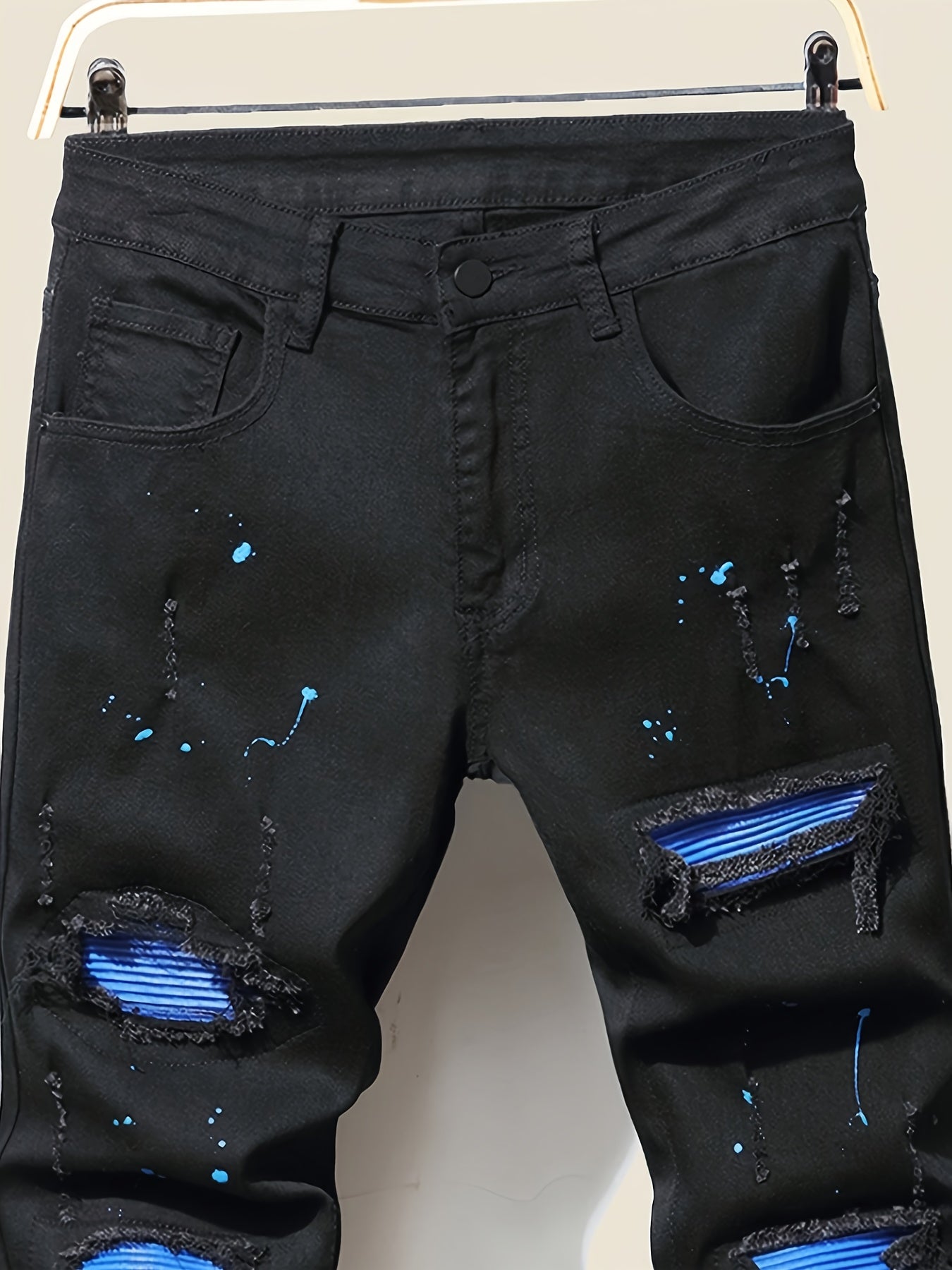 Men's Slim Fit Jeans - Black Denim Clean Finish – Mid Rise – view 3