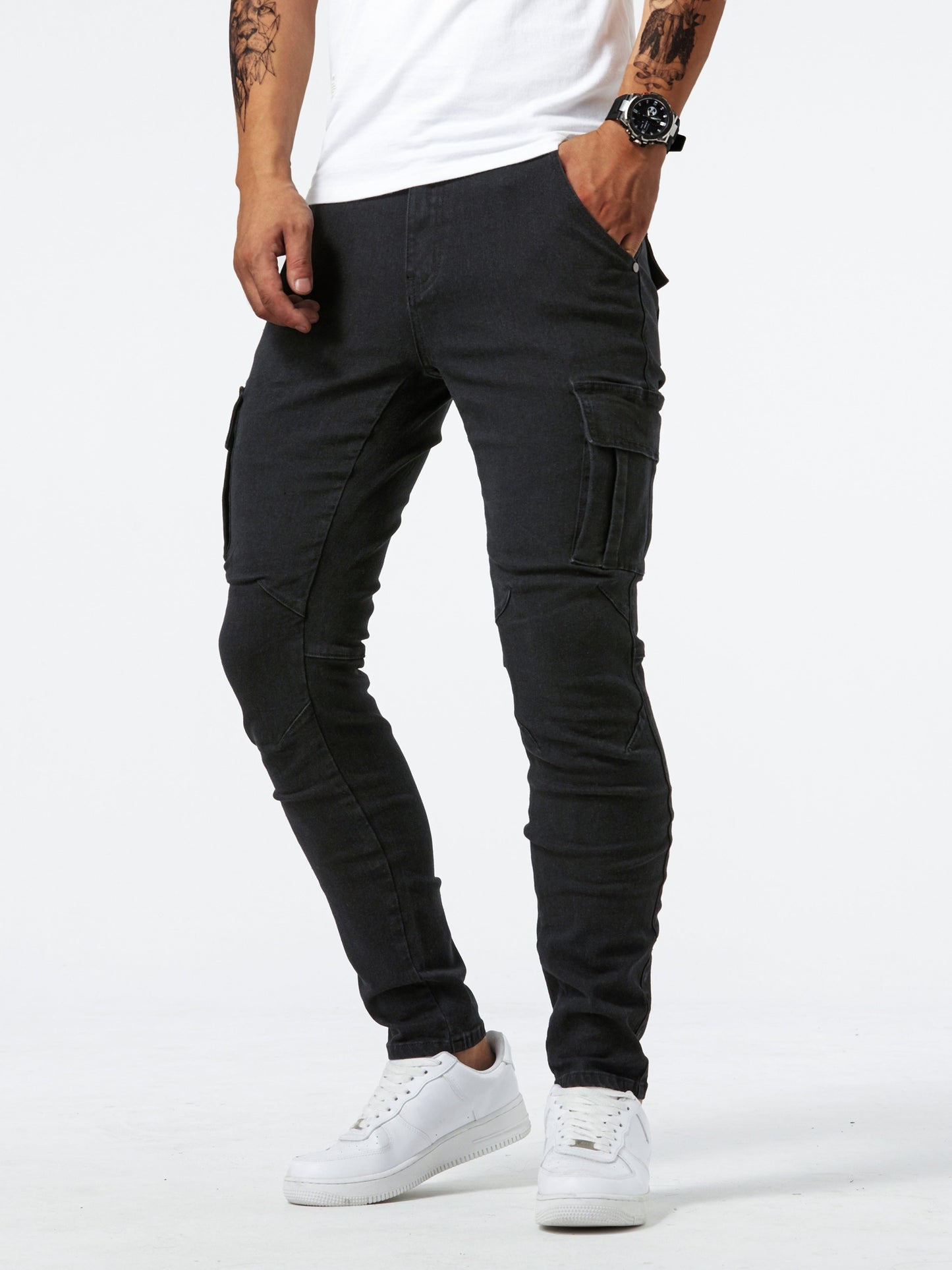Men's Slim Fit Jeans - Black Denim Clean Finish – Sizes 28–40 – view 6