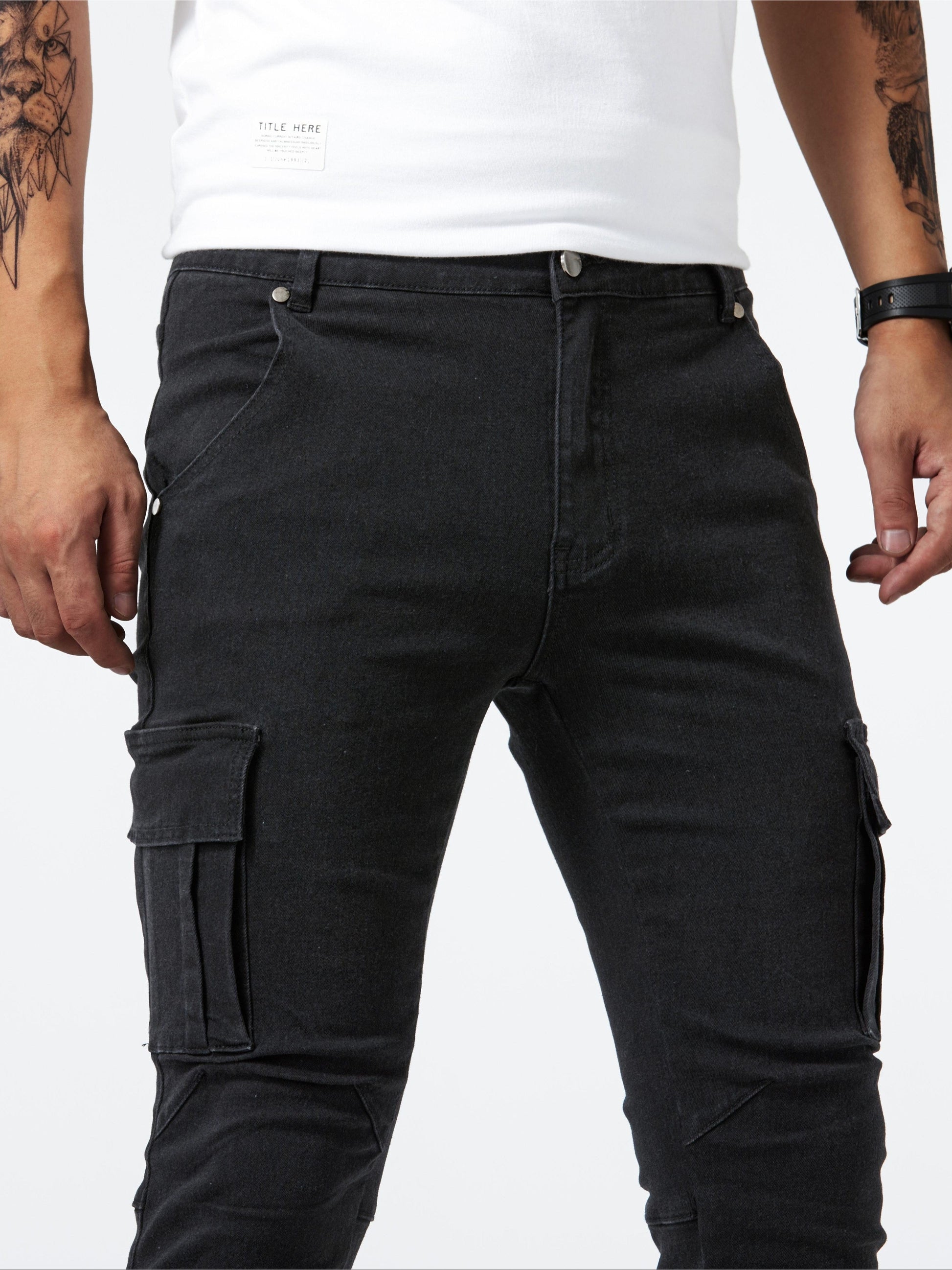 Men's Slim Fit Jeans - Black Denim Clean Finish – Sizes 28–40 – view 8