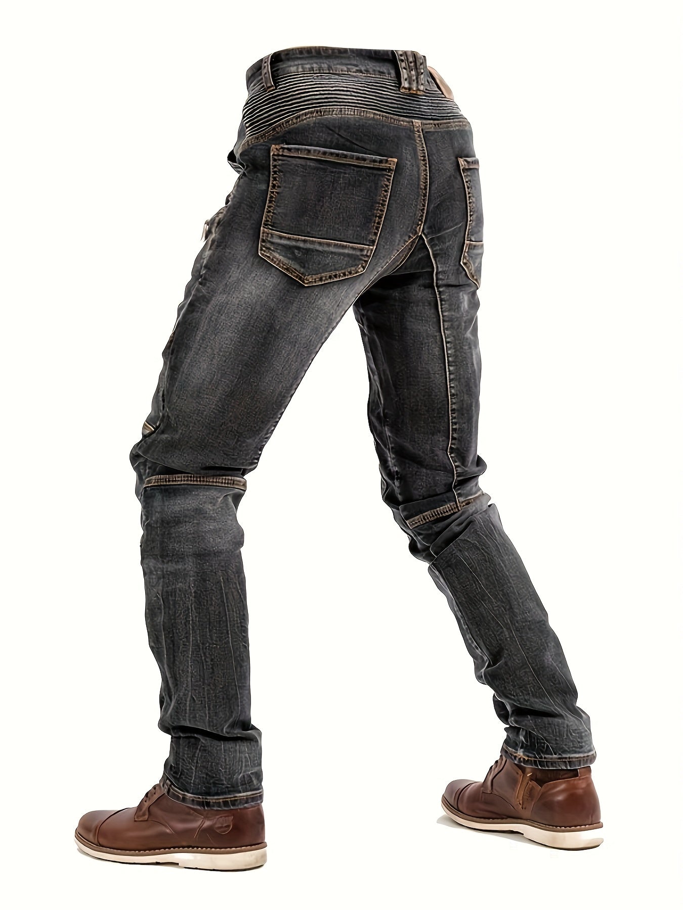 Men's Slim Fit Jeans - Black Denim Clean Finish – Sizes S–XXL – view 7