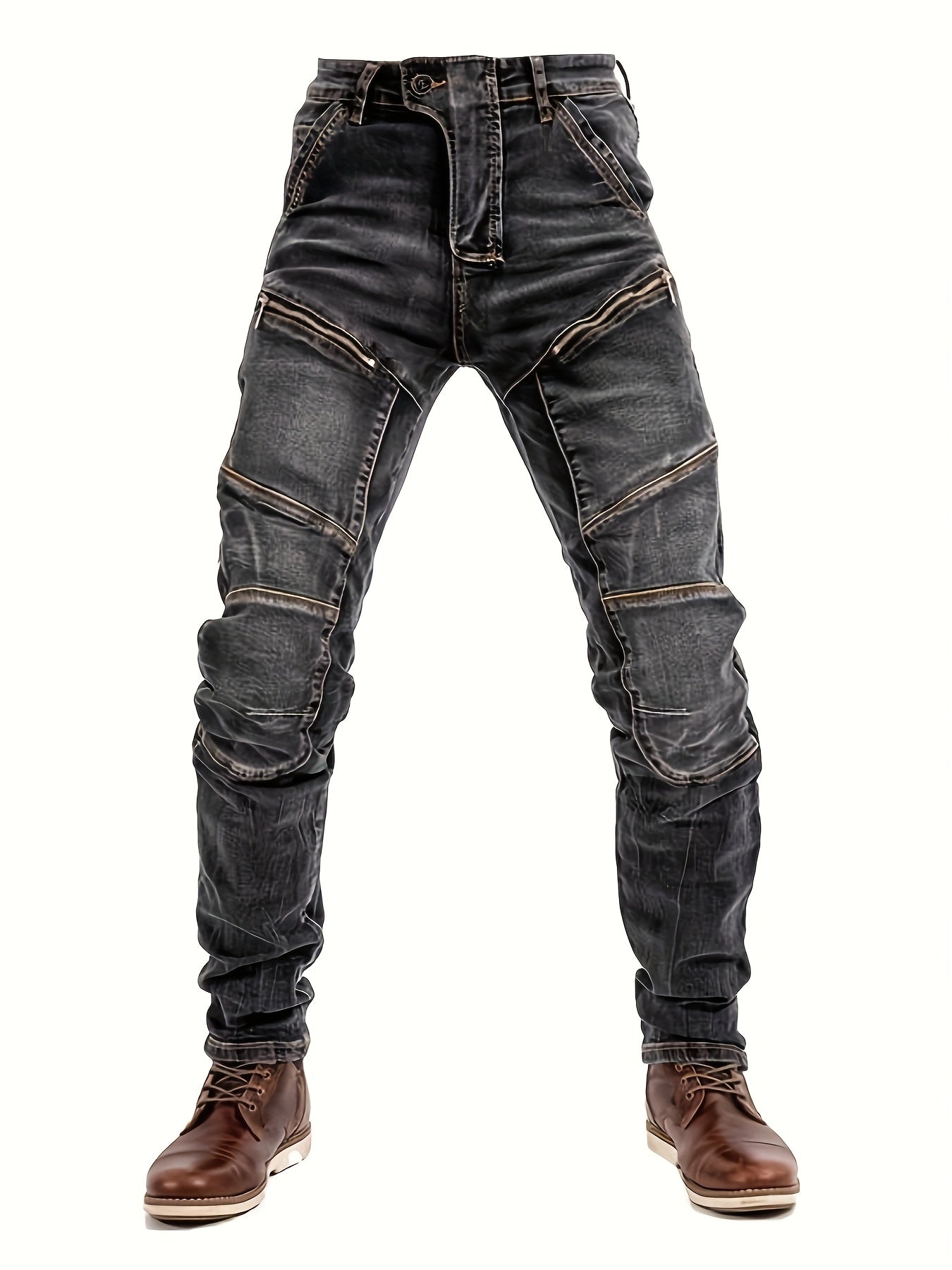 Men's Slim Fit Jeans - Black Denim Clean Finish – Sizes S–XXL – view 9