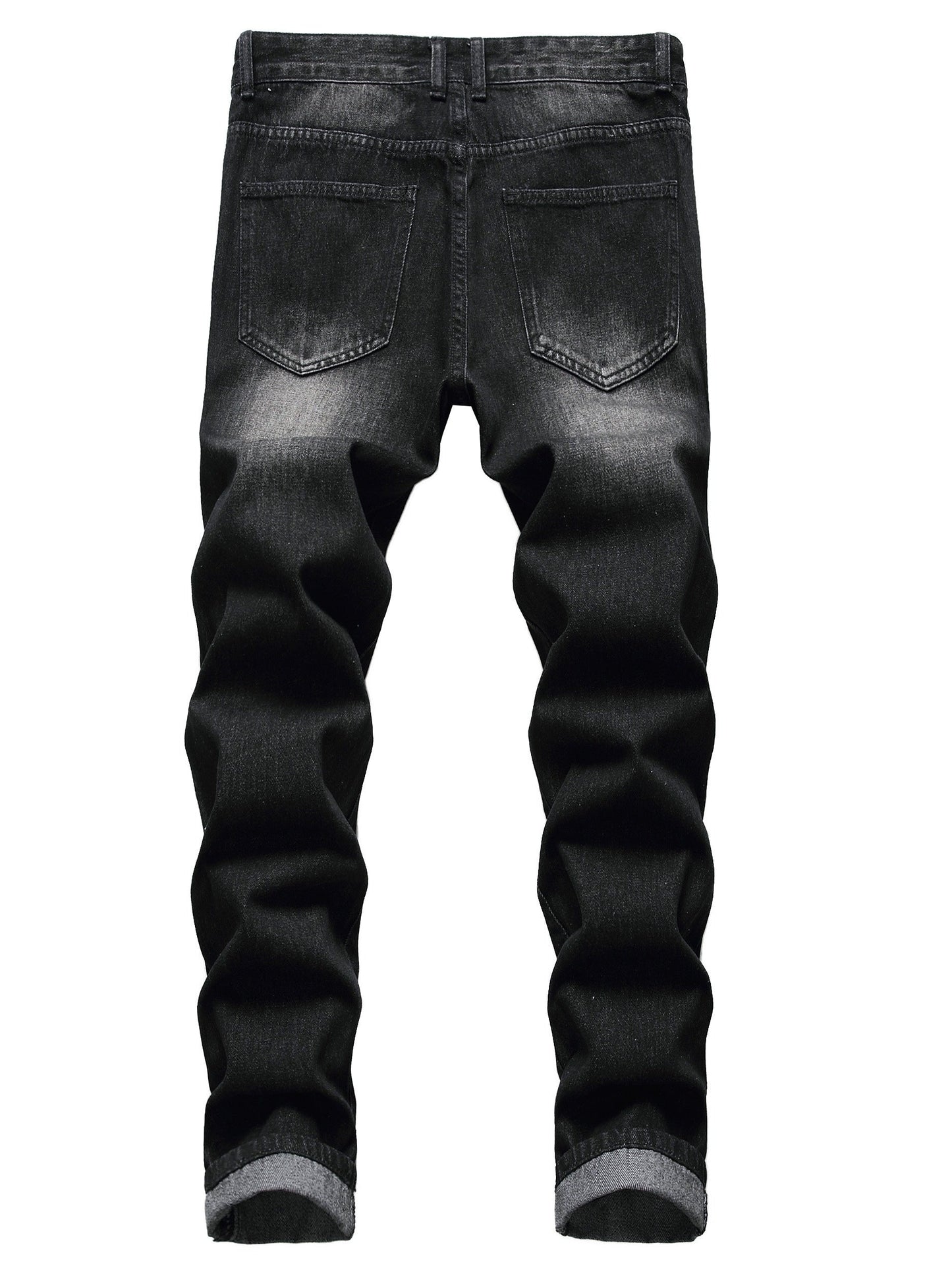 Men's Slim Fit Jeans - Black Denim Distressed – 4-Variant Selection – main product image