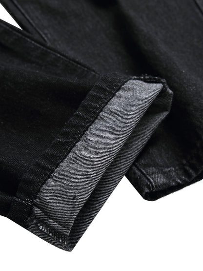 Men's Slim Fit Jeans - Black Denim Distressed – 4-Variant Selection – view 6