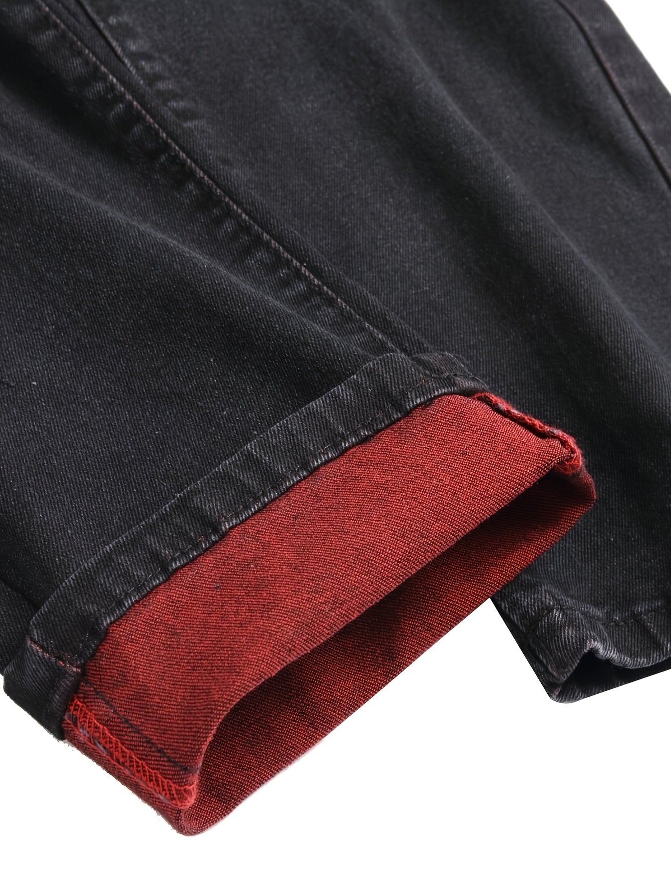 Men's Slim Fit Jeans - Black Denim Distressed – Mid Rise – view 6