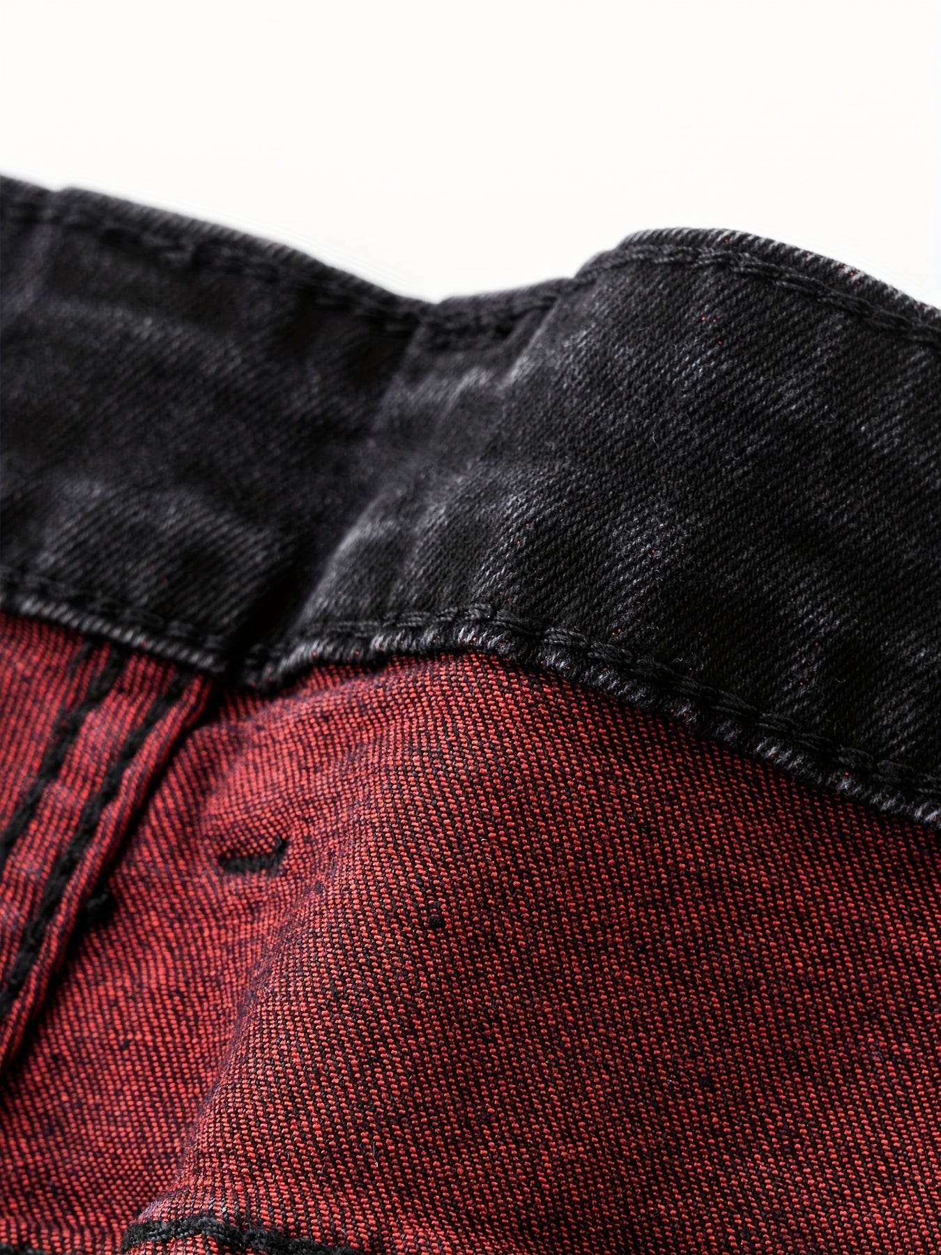 Men's Slim Fit Jeans - Black Denim Distressed – Mid Rise – view 7