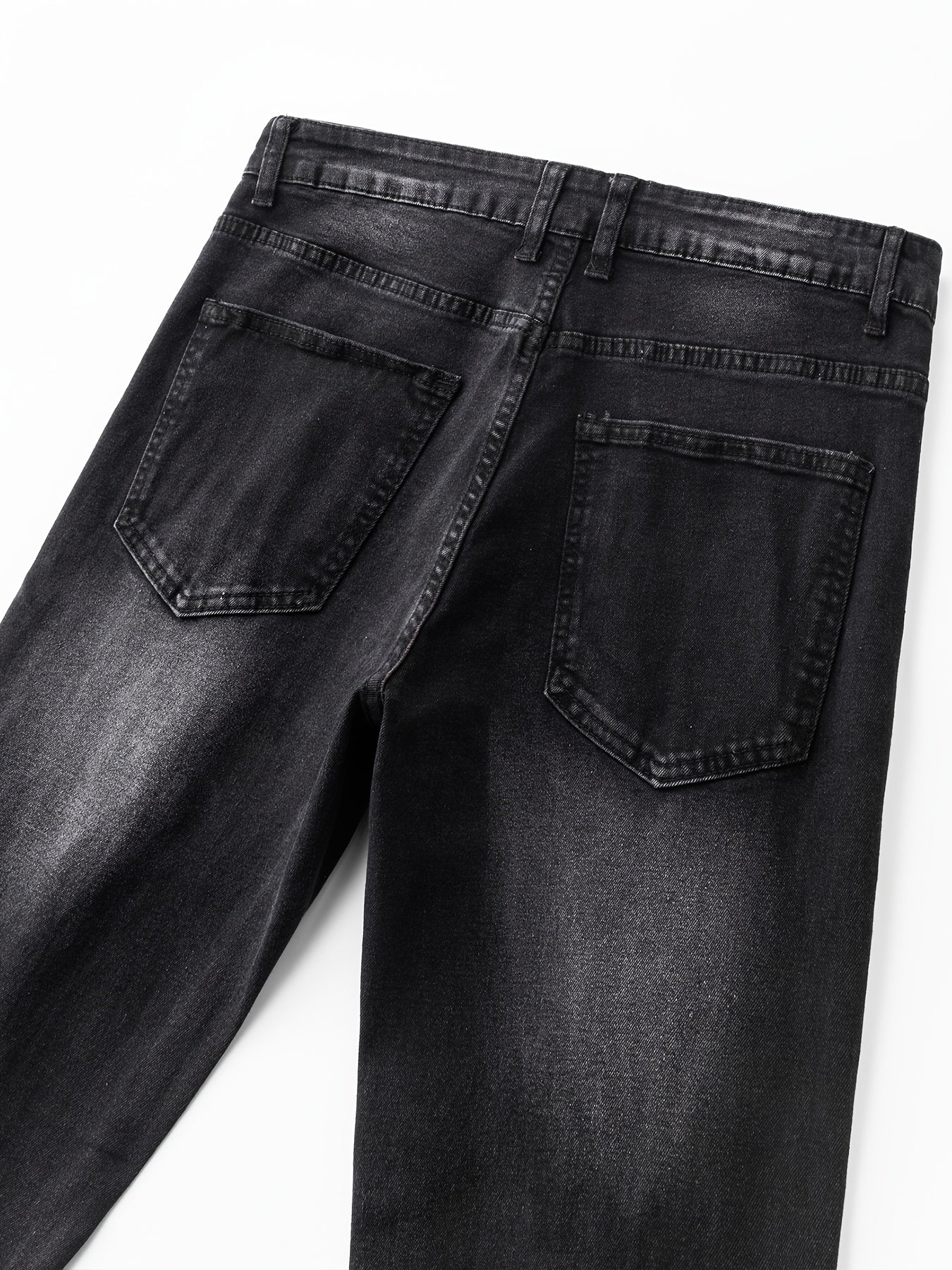 Men's Slim Fit Jeans - Black Denim Distressed – Mid Rise – view 10