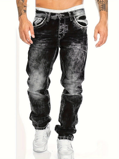 Men's Slim Fit Jeans - Black Denim Distressed – Sizes S–XXL – view 10