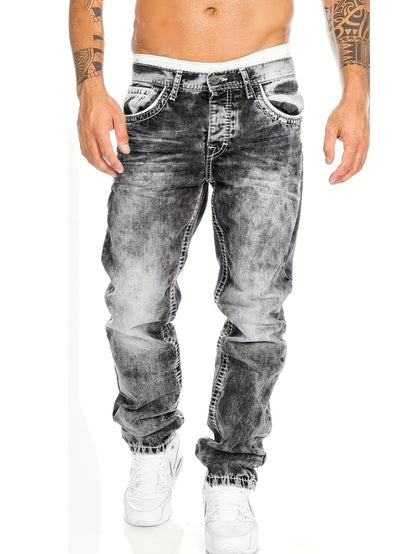 Men's Slim Fit Jeans - Black Denim Distressed – Sizes S–XXL – view 14