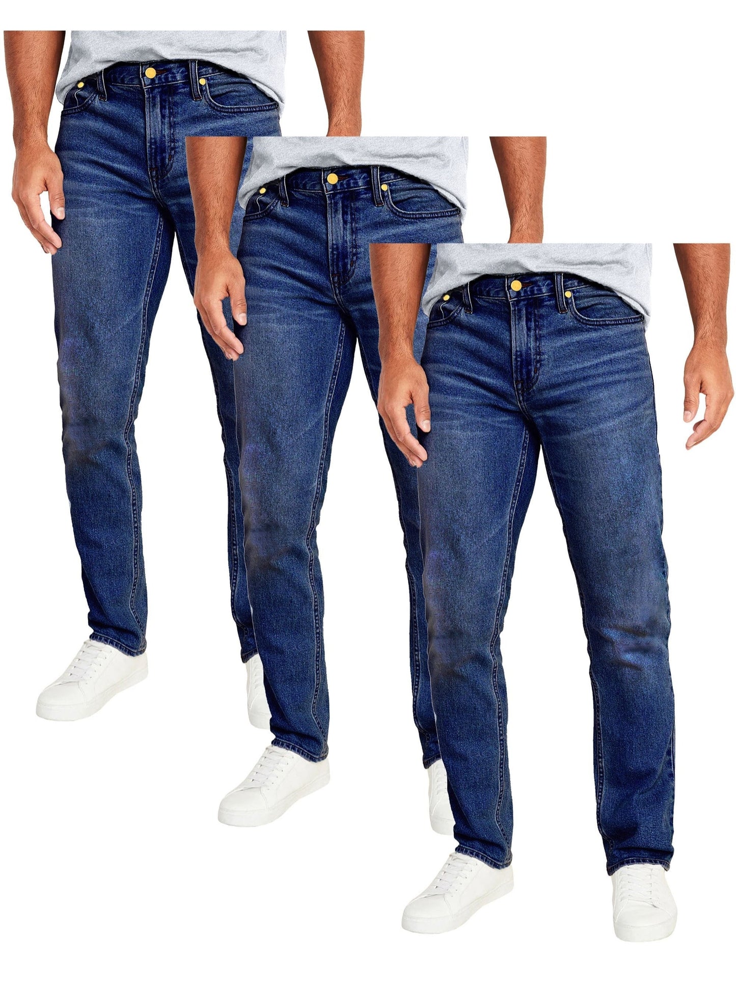 Men's Slim Fit Jeans - Classic Wash Clean Finish – 10-Color Selection – Blue option – view 4