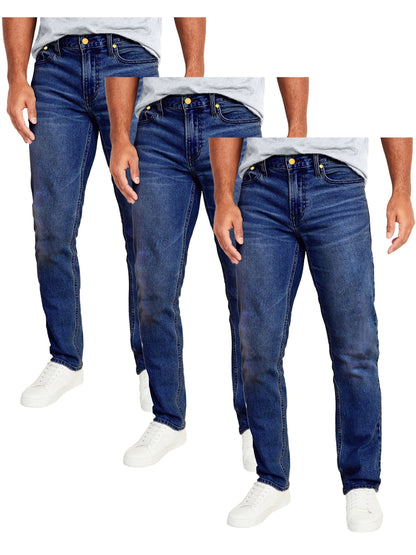 Men's Slim Fit Jeans - Classic Wash Clean Finish – 10-Color Selection – Blue option – view 4