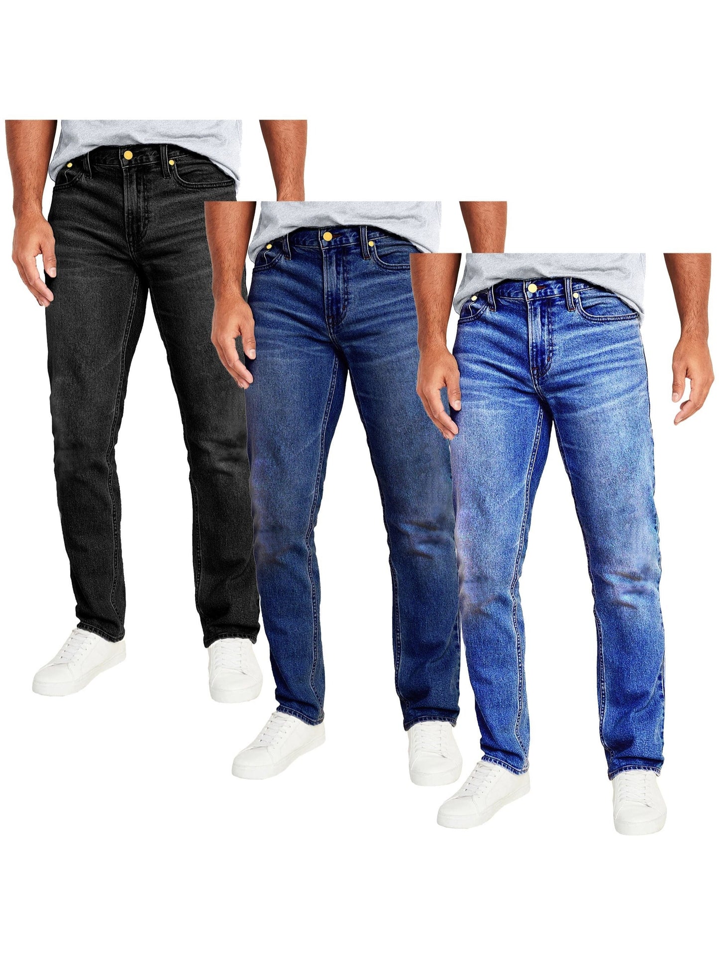 Men's Slim Fit Jeans - Classic Wash Clean Finish – 10-Color Selection – Blue option – view 10