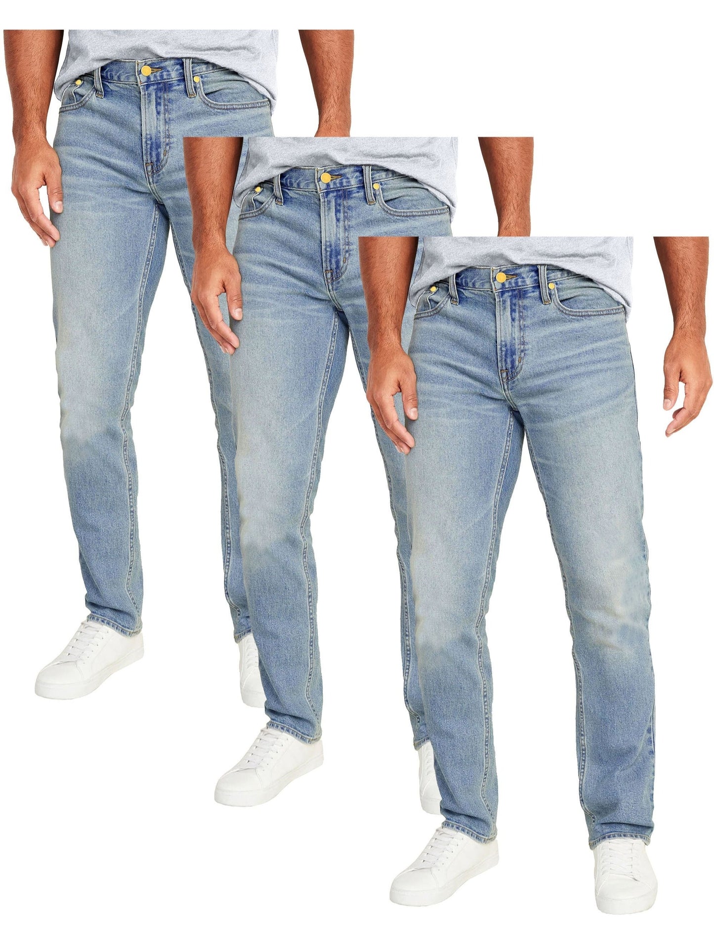 Men's Slim Fit Jeans - Classic Wash Clean Finish – 10-Color Selection – Blue option – view 11