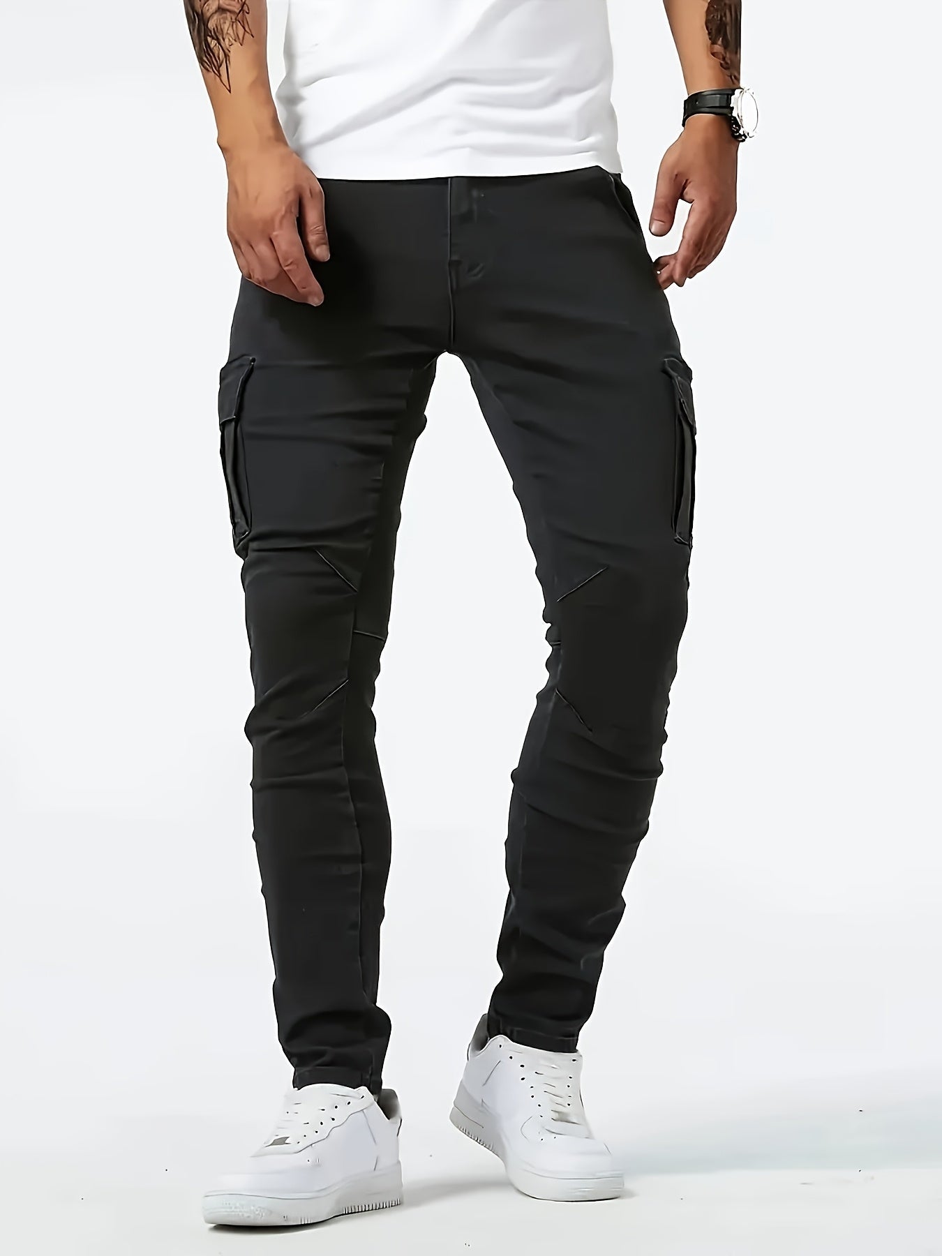 Men's Slim Fit Jeans - Classic Wash Clean Finish – Black – view 7