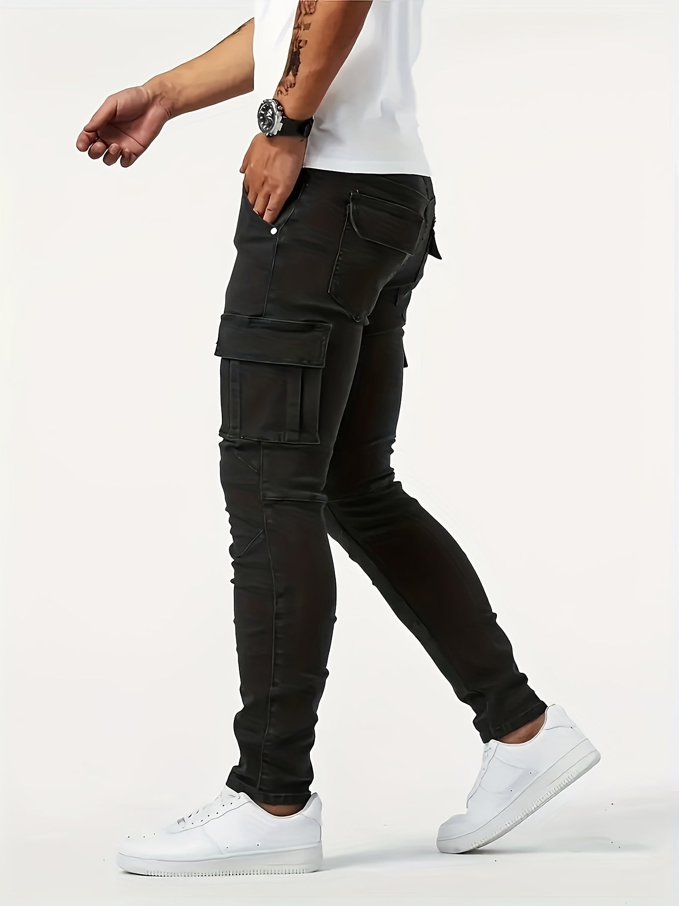 Men's Slim Fit Jeans - Classic Wash Clean Finish – Black – view 8