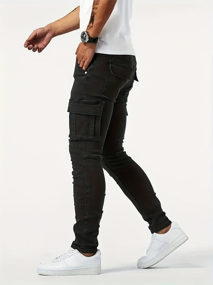 Men's Slim Fit Jeans - Classic Wash Clean Finish – Black – view 8