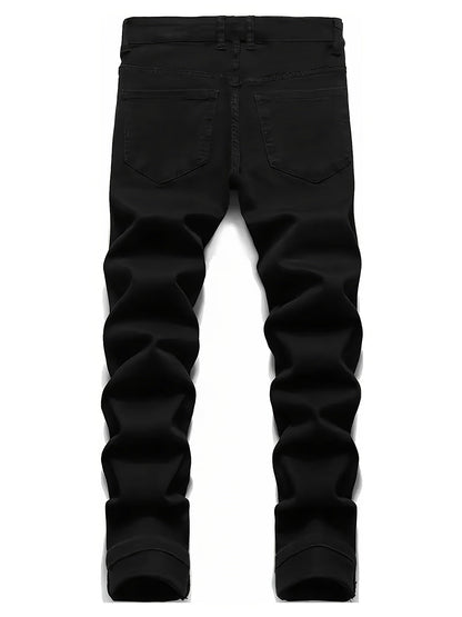Men's Slim Fit Jeans - Classic Wash Clean Finish – Black Dark Blue – view 3
