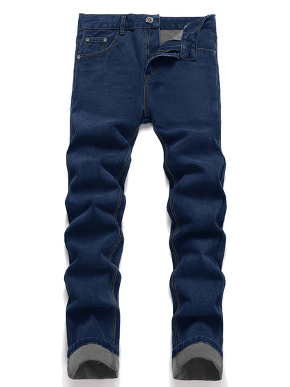 Men's Slim Fit Jeans - Classic Wash Clean Finish – Black Dark Blue – view 10