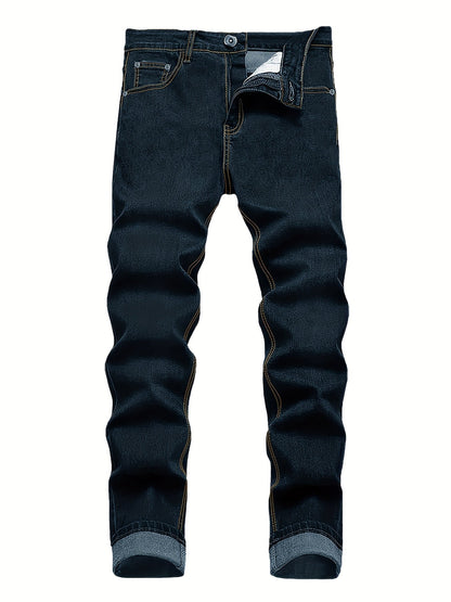 Men's Slim Fit Jeans - Classic Wash Clean Finish – Black Khaki Dark – view 7