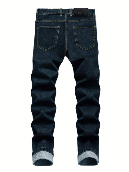 Men's Slim Fit Jeans - Classic Wash Clean Finish – Black Khaki Dark – view 8