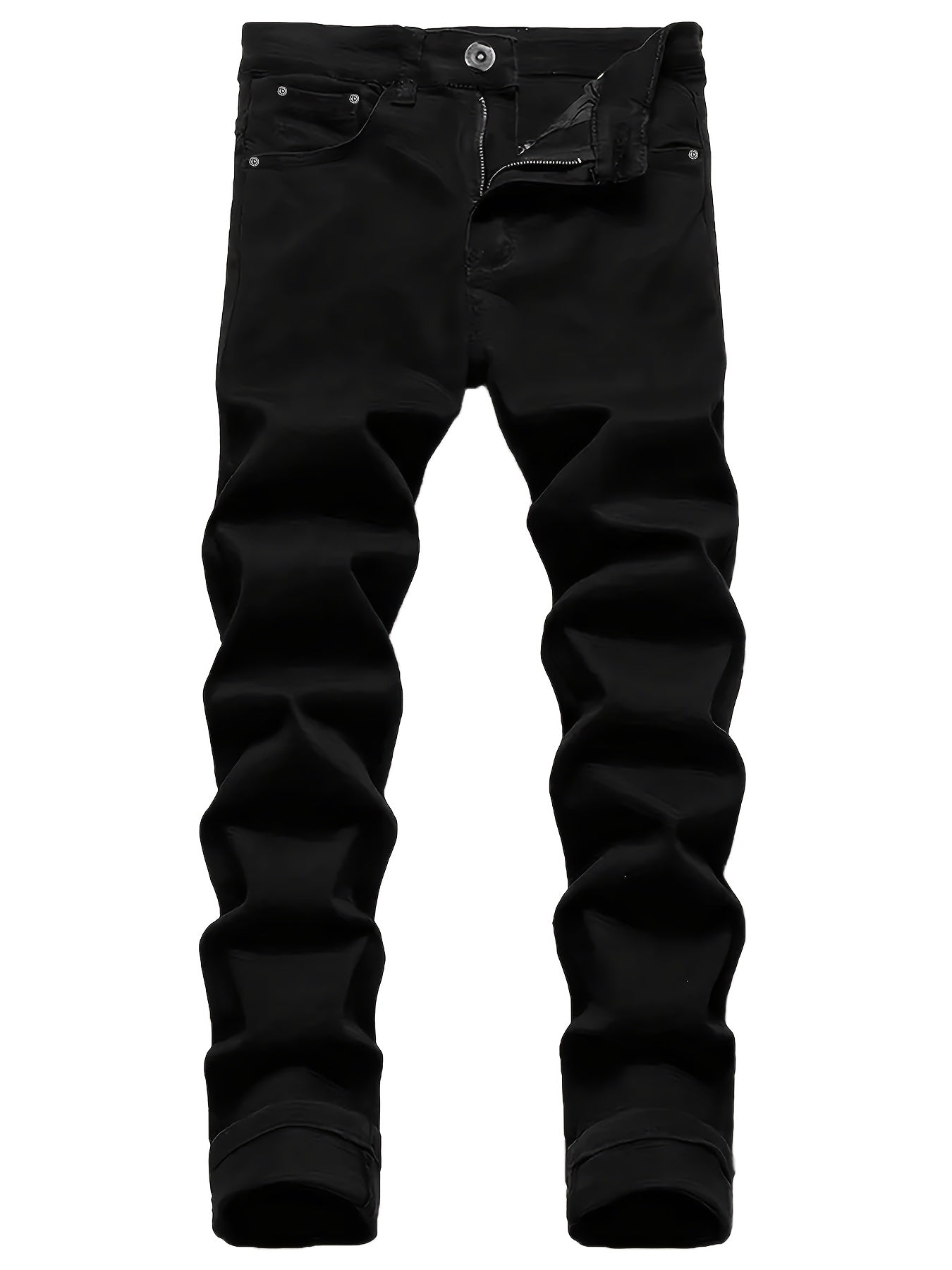 Men's Slim Fit Jeans - Classic Wash Clean Finish – Black Khaki Dark – view 14
