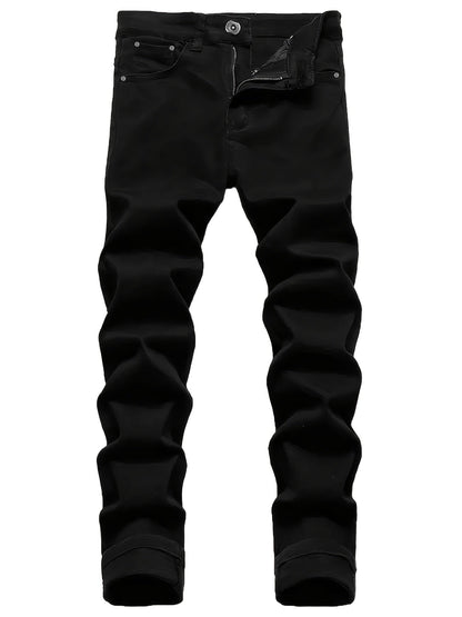 Men's Slim Fit Jeans - Classic Wash Clean Finish – Black Khaki Dark – view 14