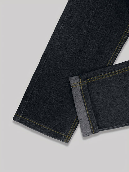 Men's Slim Fit Jeans - Classic Wash Clean Finish – Black Navy Blue – view 10
