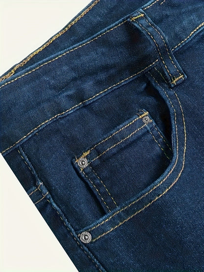 Men's Slim Fit Jeans - Classic Wash Clean Finish – Black Navy Blue – view 11