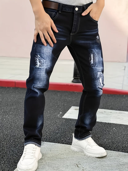 Men's Slim Fit Jeans - Classic Wash Clean Finish – Blue Denim – view 3