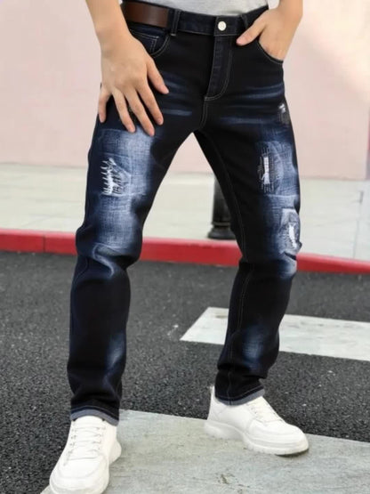 Men's Slim Fit Jeans - Classic Wash Clean Finish – Blue Denim – view 6