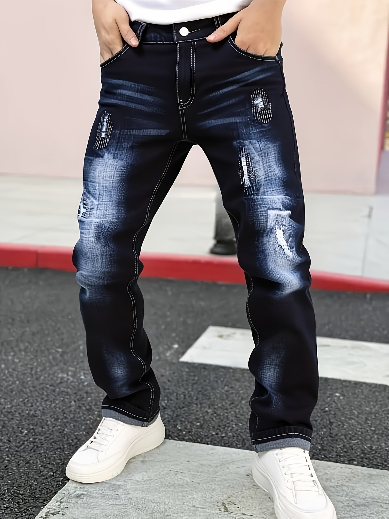 Men's Slim Fit Jeans - Classic Wash Clean Finish – Blue Denim – view 10