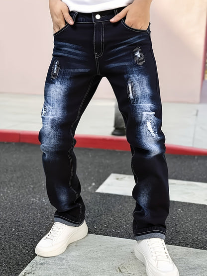 Men's Slim Fit Jeans - Classic Wash Clean Finish – Blue Denim – view 10